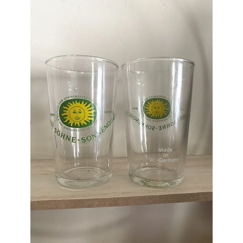 2 Schmitt Sohne Sonnenqualitat Mosel Shot Glass Approx 2 5/8” Tall WEST GERMANY